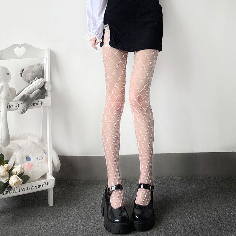 Quần Tất Lưới Dệt Kim Lưng Cao Gợi Cảm Phong Cách Lolita Cho Nữ