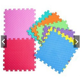 [Shopee giá rẻ] Bộ 6 miếng thảm xốp ghép màu 7 sắc cầu vồng kích thước 60x60cm