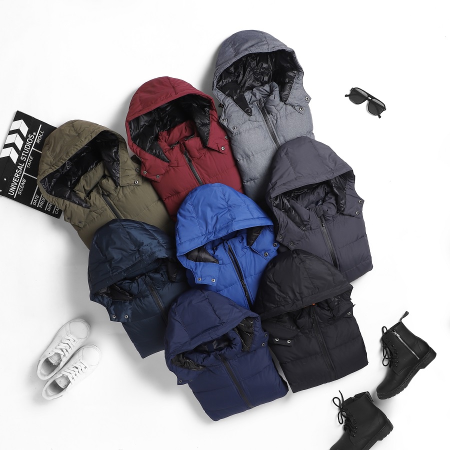 Giảm sốc áo lông vũ nam xuất Hàn có mũ