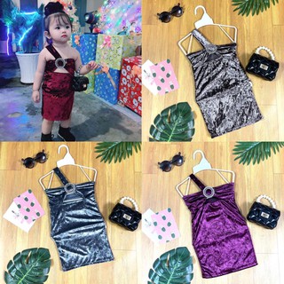 Đầm Body Nhung Cao Cấp Siêu Sang Cho Bé Gái [⚡ẢNH THẬT⚡],[⚡FREESHIP⚡] Đầy Đủ Size Cho Bé Từ 6kg - 27kg MS044 Minmi Baby