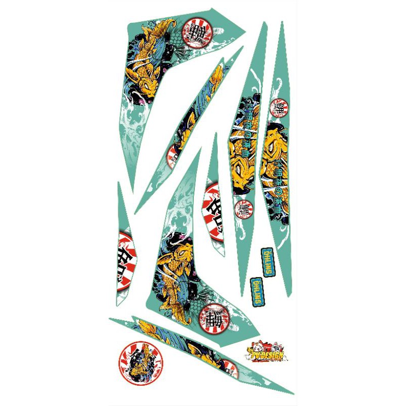 Tem galaxy cá chép phối màu theo yêu cầu