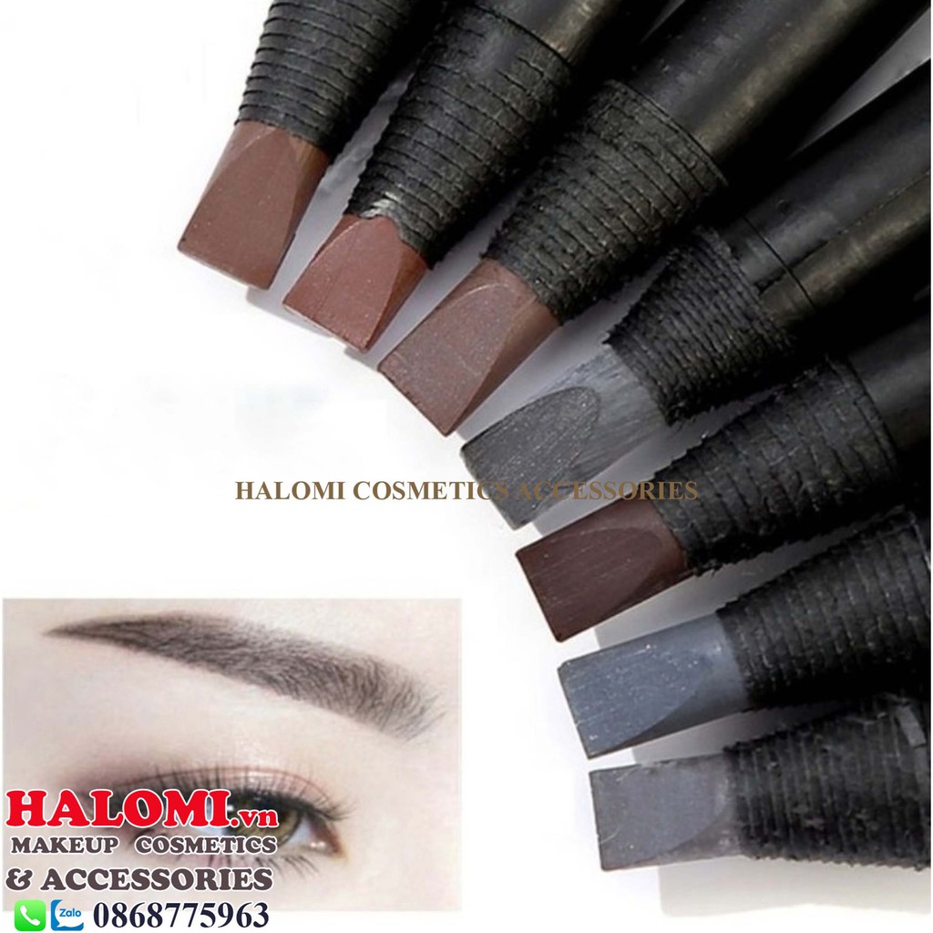 Chì xé kẻ mày Haozhuang cứng phẩy sợi Eyebrow Pencil sắc nét chuyên dùng cho Makeup trang điểm