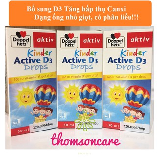 Kinder Active D3 Drops Bổ sung Vitamin D3 của Aktiv Doppelherz từ Đức