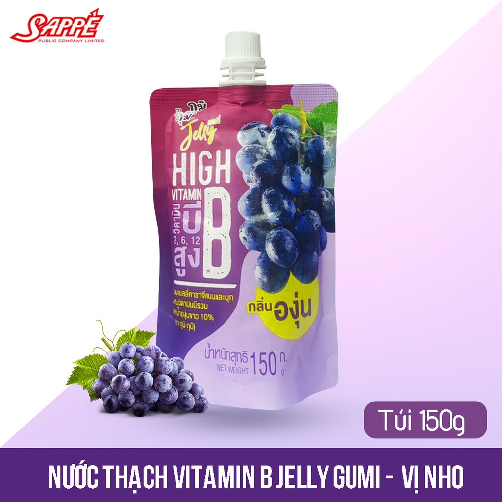 Nước Thạch Vitamin B Jelly Gumi Gumi Vị Nho - Gói 135g