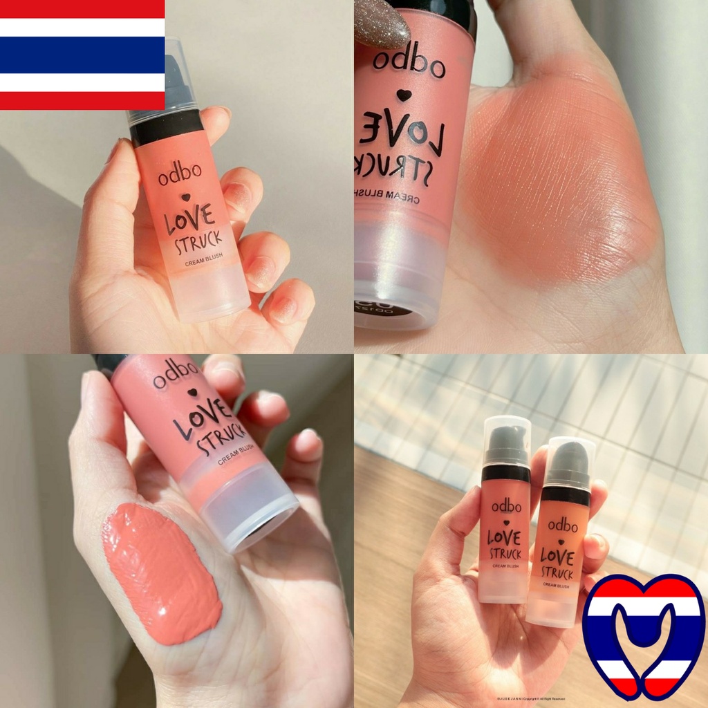 Má hồng dạng kem ODBO Love Struct Cream Blush lì mịn waterproof mỏng nhẹ tự nhiên - Thái Lan