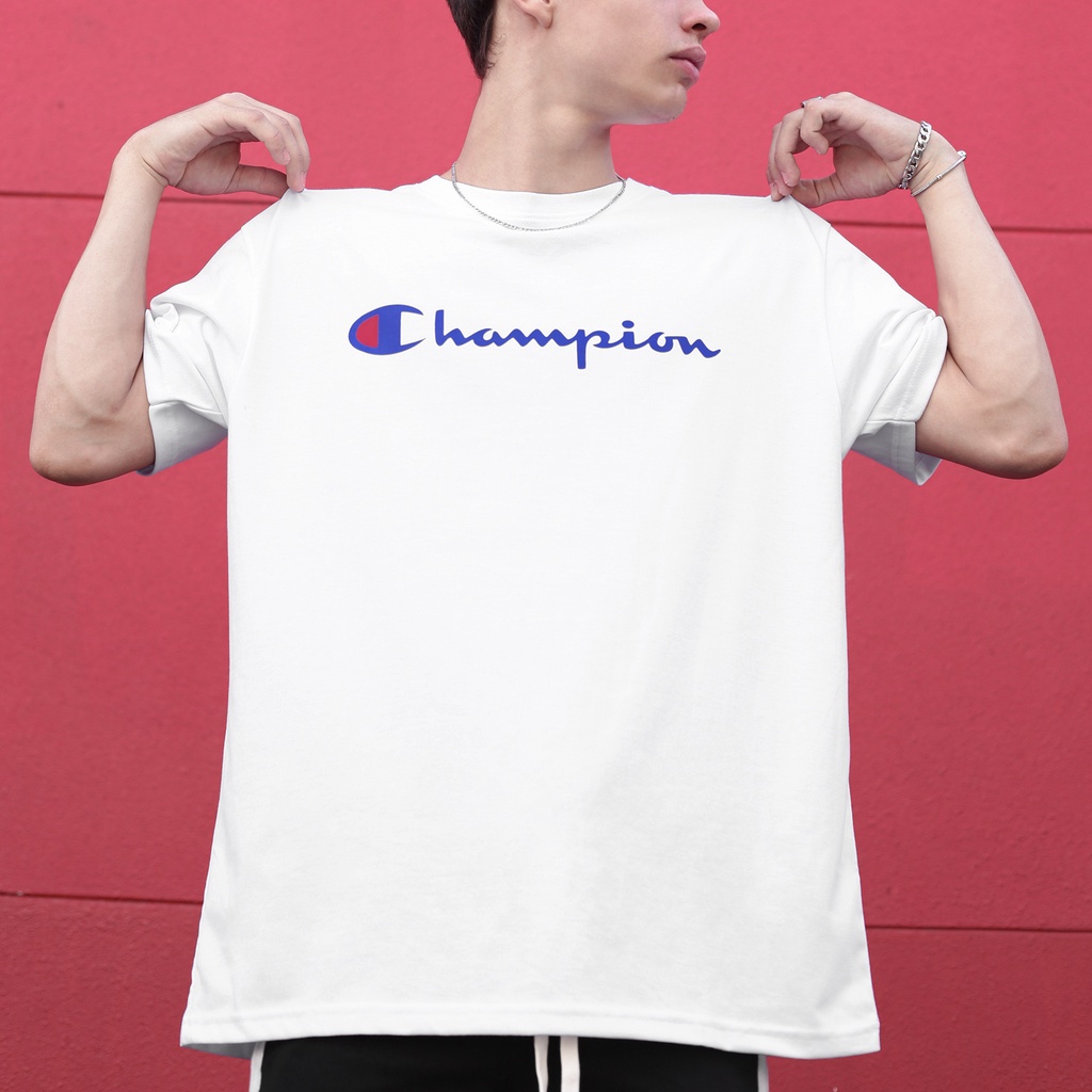 ÁO THUN CHAMPION BIG LOGO CHỮ IN MÀU TRẮNG