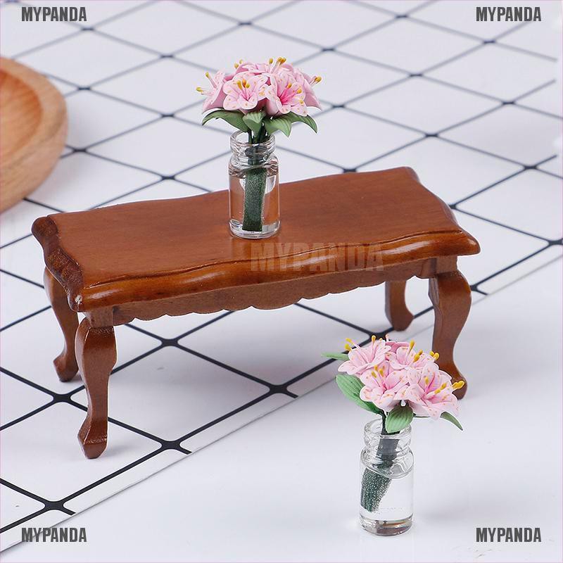 Mô hình bàn trà mini xinh xắn trang trí nội thất nhà búp bê 1/12