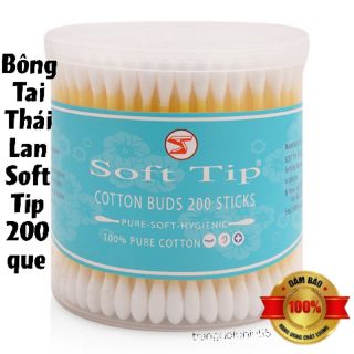 Hộp bông ngoáy tai 200 que Thái Lan Soft Tip