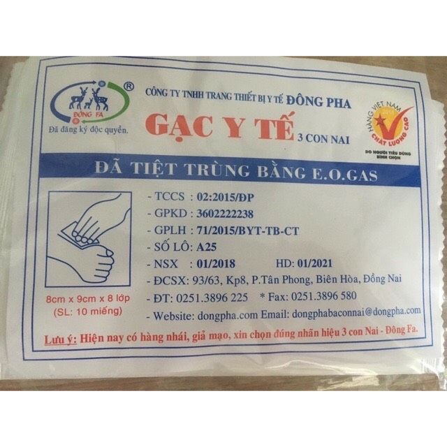 Nguyên thùng gạc y tế tiệt trùng Đông Pha 3 con nai