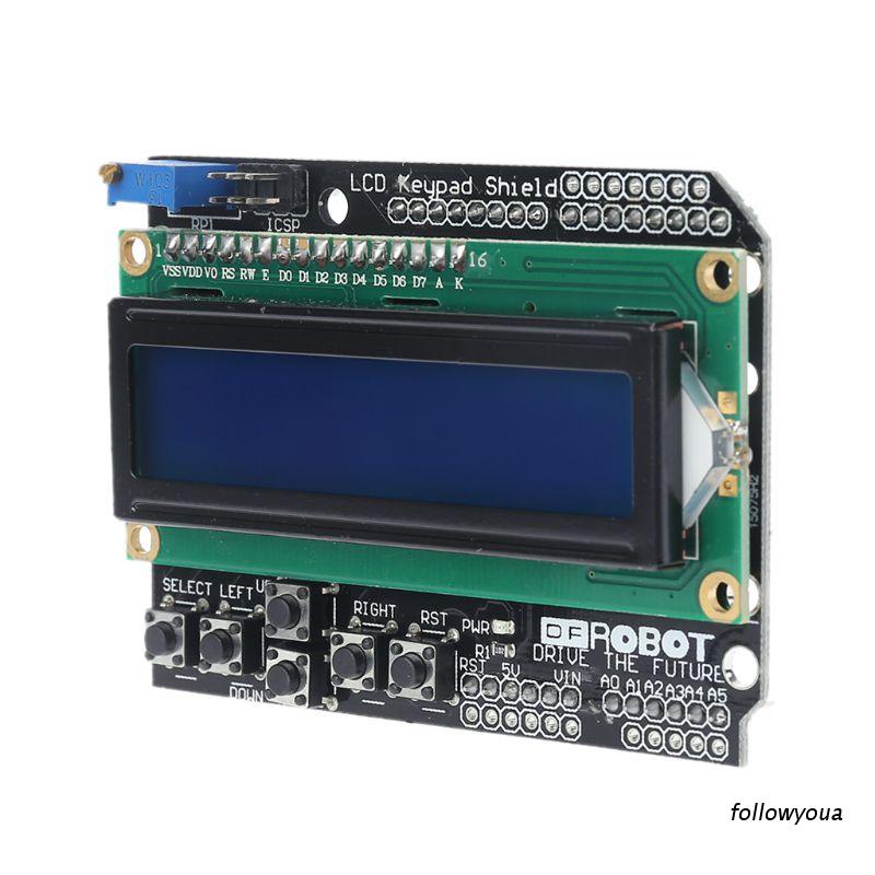 Bảng mạch LCD chắn phím 1602 16x2 đèn nền màu xanh dương dành cho robot