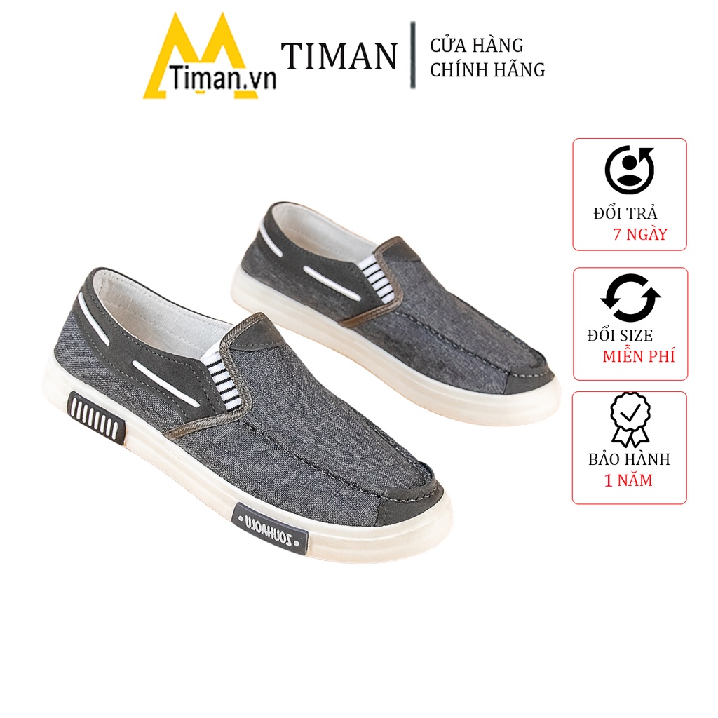 Giày nam lười phong cách công sở chất liệu da bò tây đẹp thiết kế mọi cao cấp bảo hành 1 năm TIMAN.VN