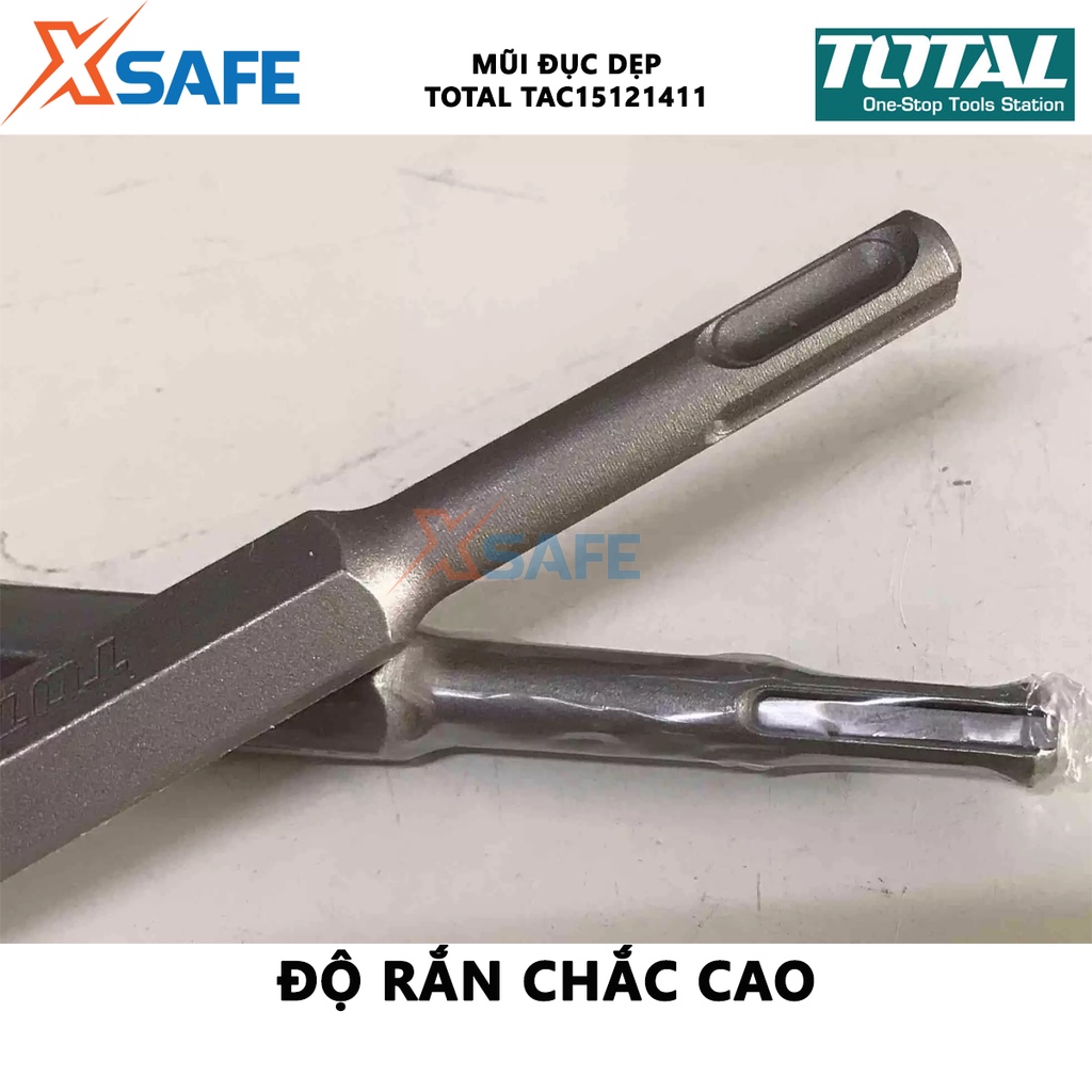 Mũi đục dẹp TOTAL TAC15121411 size 14x250x20mm dùng đục, khoét các bề mặt cứng khác nhau - [XSAFE]