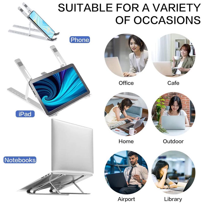 Giá đỡ laptop KCO Z3 bằng nhôm gấp gọn điều chỉnh được cho Macbook Air Pro HP Lenovo Dell và các loại 10-15.6 inch khác