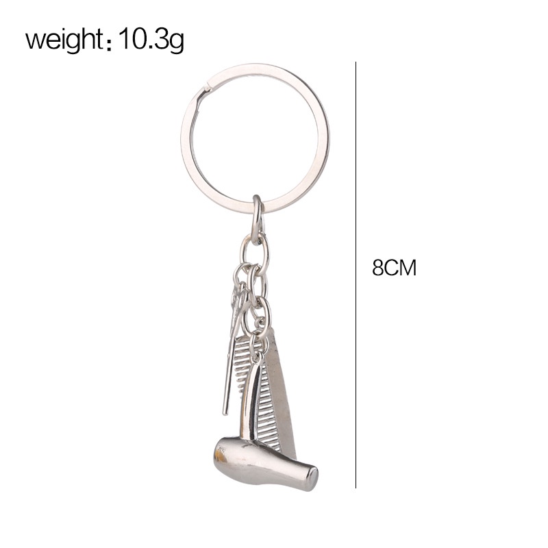 Móc Khóa Hình Kéo Lược Sấy Tóc