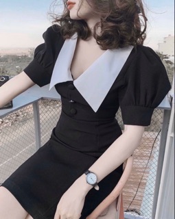 Đầm bigsize cổ sen