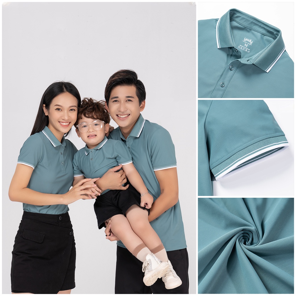 Combo 4 hoặc 3 áo polo AIRYCOOL YODY gia đình thấm hút mồ hôi khô nhanh co giãn giữ form - APM3959 APN4014 KID3072