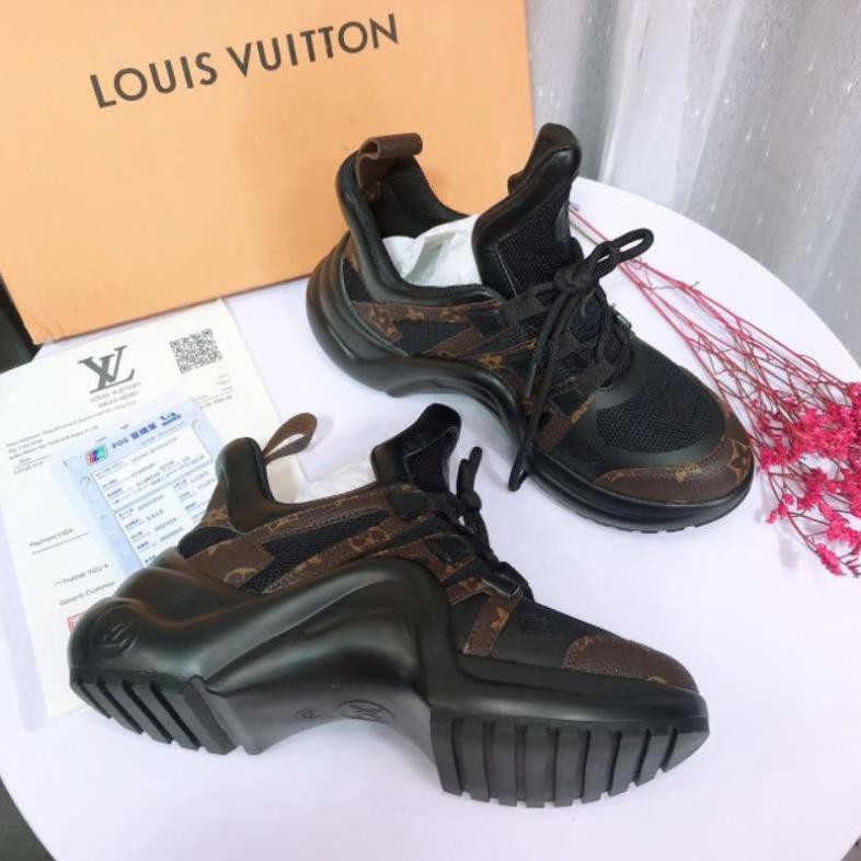 Giày Thể Thao Nữ Nâng Đế 5p Da Mềm Êm Phối Viền Fullbox Bill Túi Cao Cấp