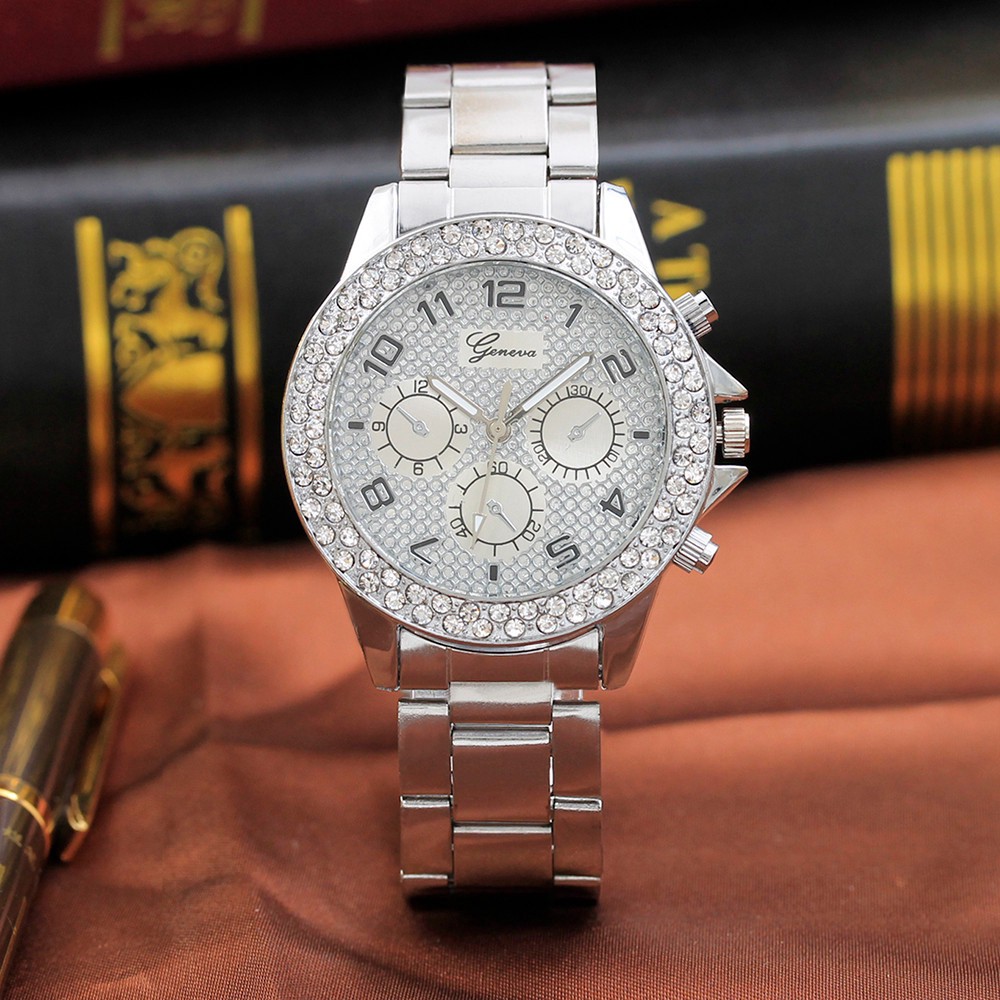 Geneva Double Ring Six Stitches Grind Arenaceous The Font Diamond Watch