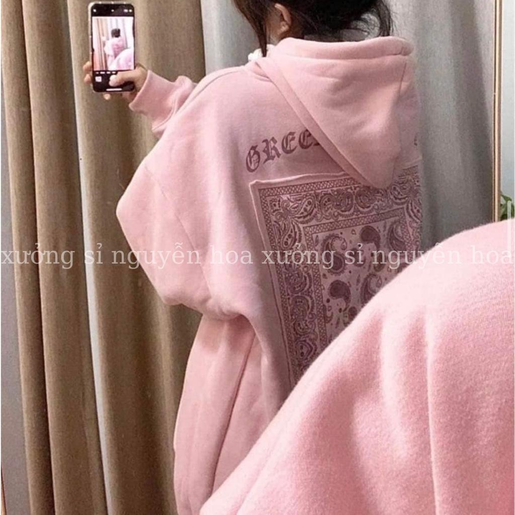 Áo hoodie nỉ Bandana Jolie hồng form rộng unisex nam nữ mặc được chất nỉ ngoại đẹp chuẩn ảnh Xưởng Sỉ Nguyễn Hoa | BigBuy360 - bigbuy360.vn