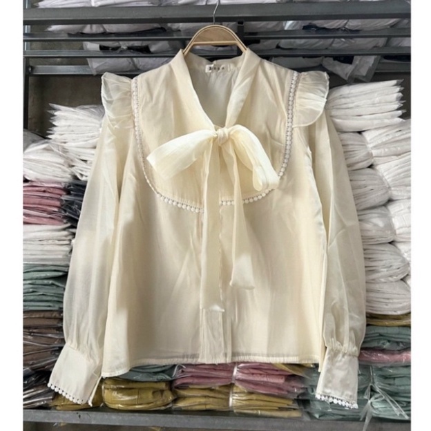 Áo sơ mi thiết kế cánh tiên mặc đi chơi, đi làm đều xinh_002 ulzzang babydoll bánh bèo nội y xanh