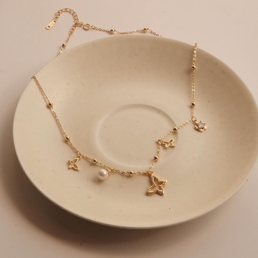 Vòng cổ bạc 925 mạ vàng 18K - 099