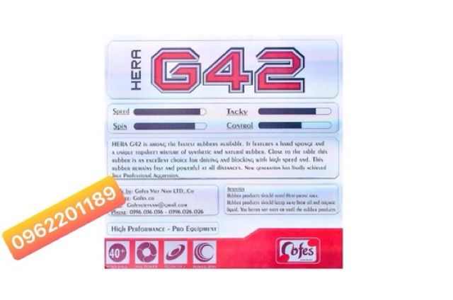 Mặt vợt bóng bàn Hera G42