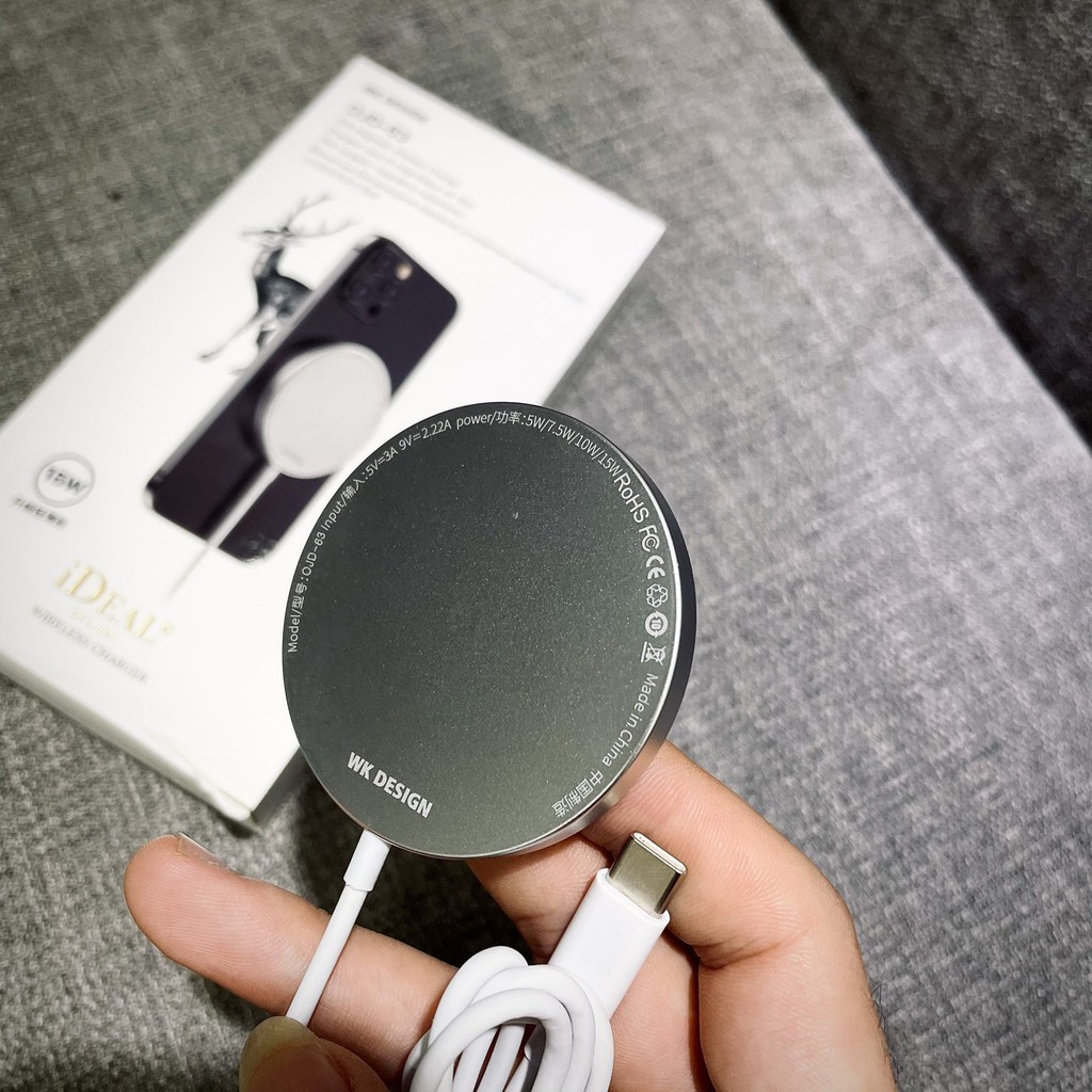 Sạc không dây iphone 15W - Sạc Không Dây Magsafe Cao Cấp Hỗ Trợ Sạc Nhanh Cho iPhone X, Xs, Xsmax, 11,11pro,12 Pro max