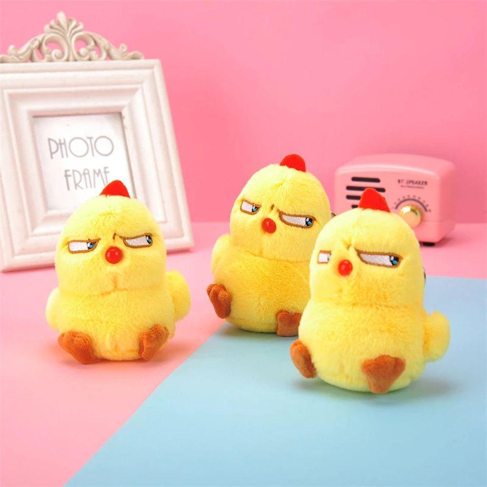 Móc Khóa Hình Gà Nhồi Bông Mềm Mại Đáng Yêu