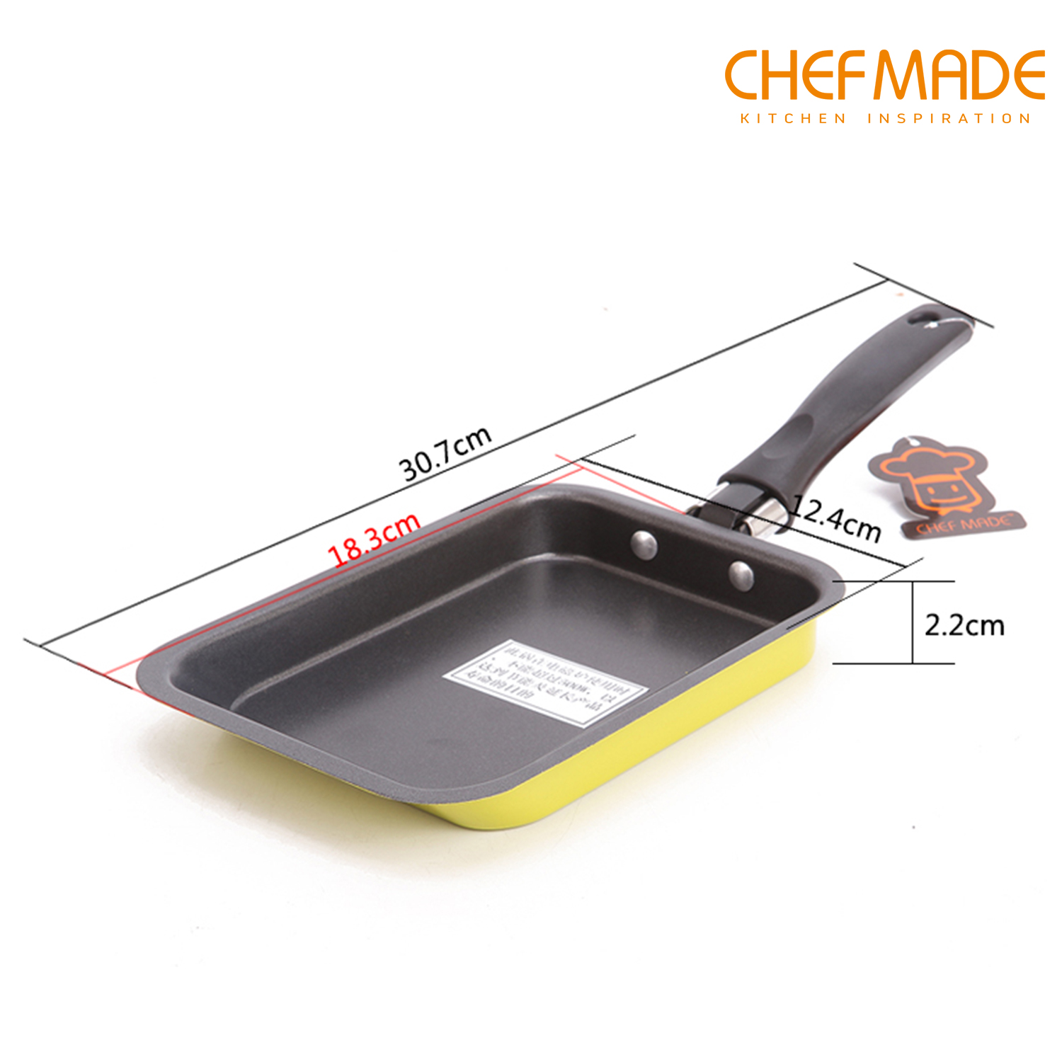 Chảo Làm Trứng Ốp La Tamagoyaki CHEFMADE WK3003 Hình Vuông Mini Không Dính Từ Thép Carbon