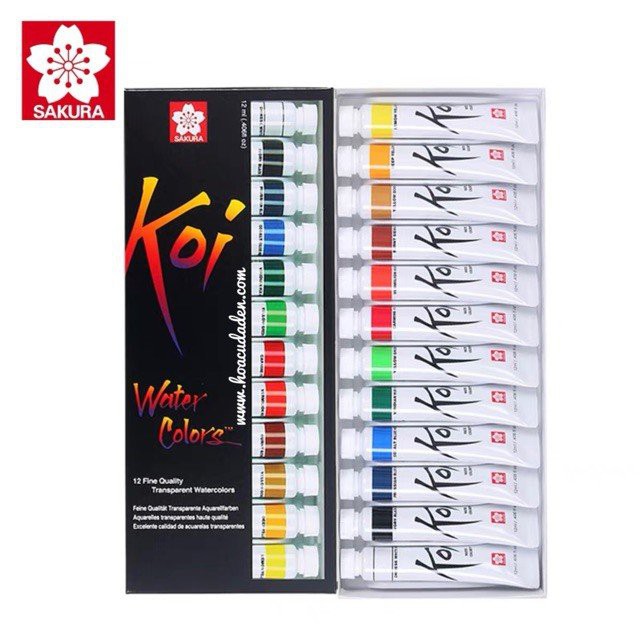 Màu Nước Koi Water Color - TUÝP - 12 Màu - XMW12L