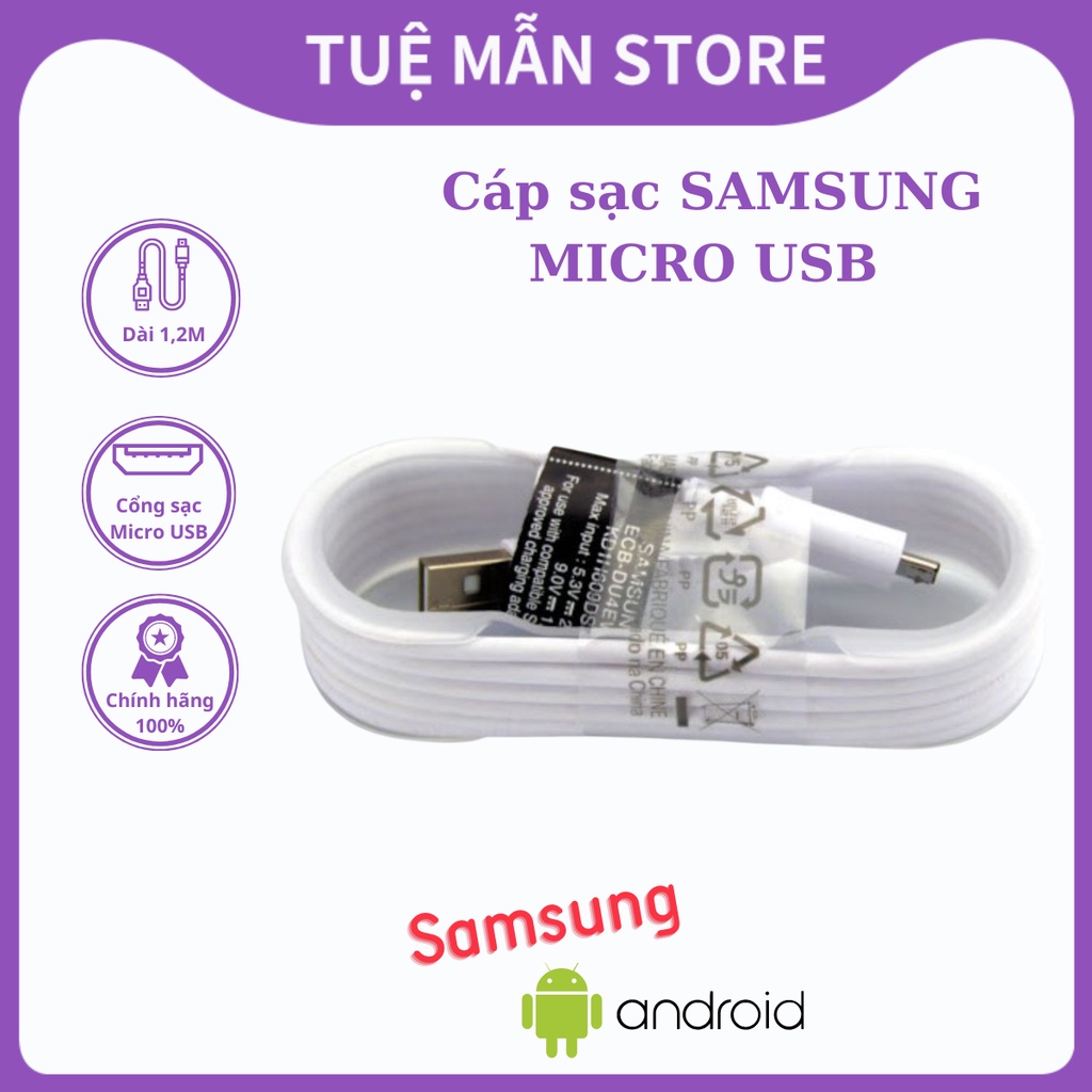 Dây Cáp Sạc Micro Usb Chính Hãng Samsung Made In Vietnam Dùng Để Sao Chép Dữ Liệu Sạc Điện Thoại - Tm Shop