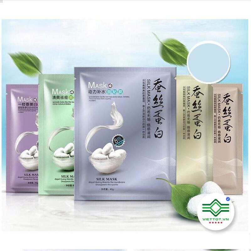 Mặt nạ giấy dưỡng da mụn cấp ẩm thải độc tơ tằm ONE SPRING SILK MASK VT137