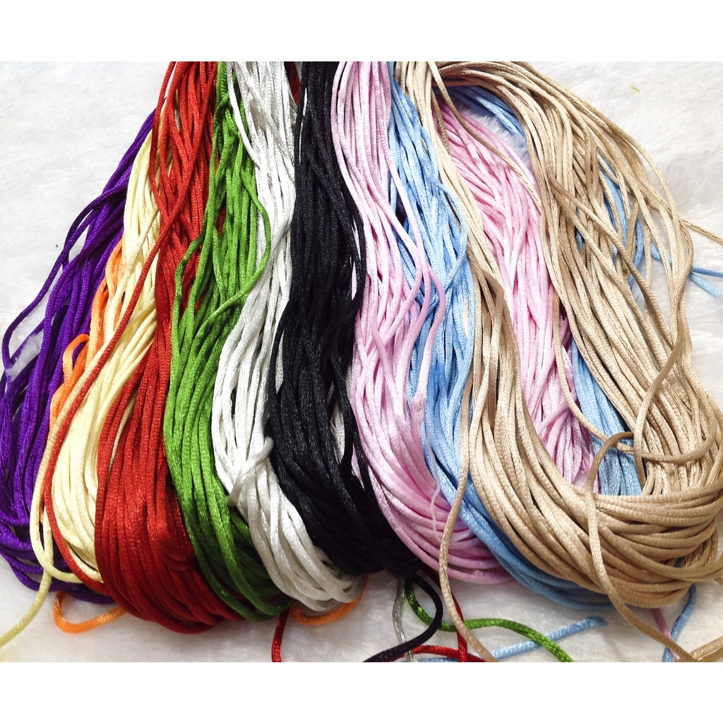 Dây thắt đan vòng lắc tay làm đồ thủ công handmade trang trí phụ kiện nhiều màu sắc đẹp bản size 2mm