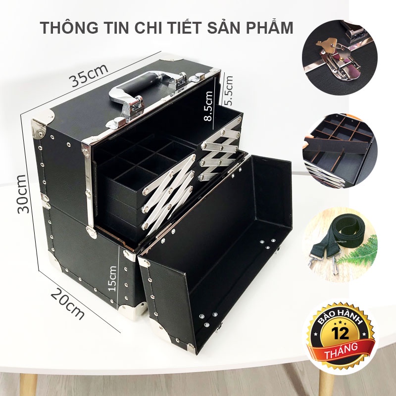 Cốp đựng đồ nail 3 tầng lớn Hamaca LS35 đựng máy hơ gel, sơn món tay gel, charm nail,...Lamdep24g