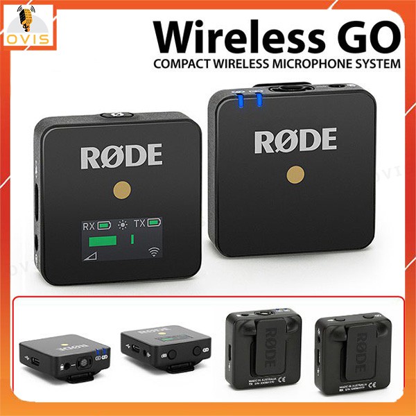 Micro Cài Áo Không Dây Cho Máy Ảnh, Máy Quay Rode Wireless GO Siêu Nhỏ Gọn, Sóng 2.4G