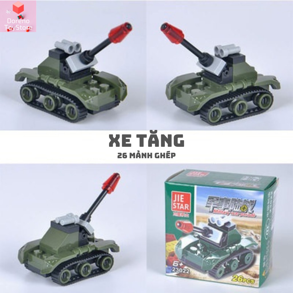 Đồ chơi lego xe tăng máy bay , lego lắp ghép thông minh Doreno store nhựa abs cho bé từ 3 đến 8 tuổi.