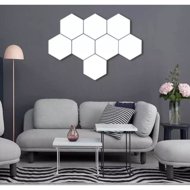 • HCM •3 Đèn LED Từ Tính Hình Lục Giác Cảm Ứng Mô-Đun Trang Trí Nhà Cửa