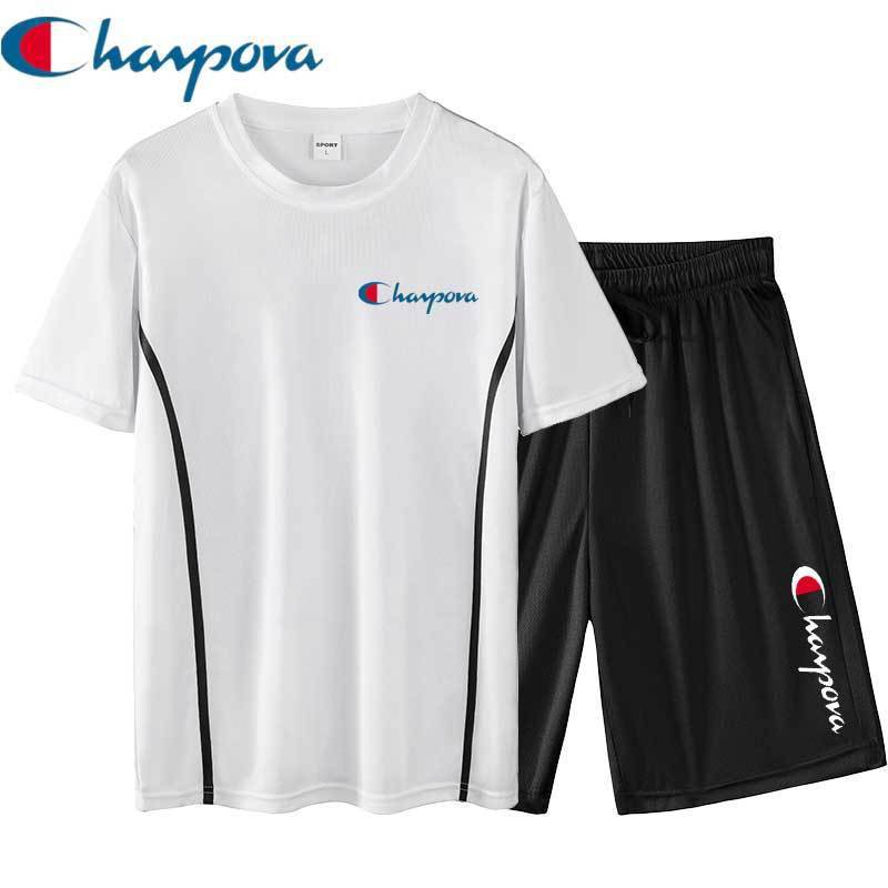 Champion Passion Fast Sports Suit Quần short nam ngắn tay mùa hè Running Basketball Fitness Casual Hai mảnh Set