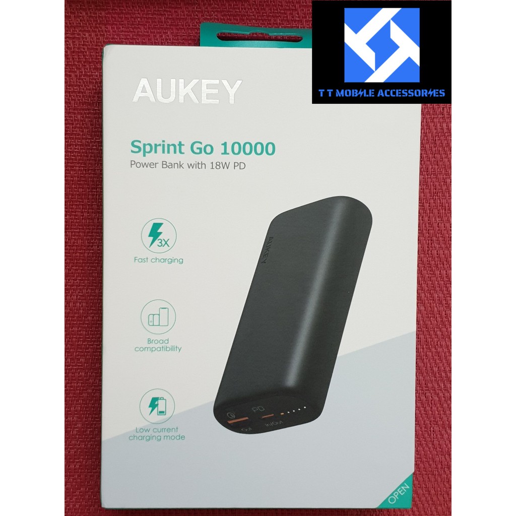 Pin Sạc dự phòng Aukey PB-Y36 10.000 mAh, chính hãng Aukey VIETNAM, hàng mới 100%, Bảo hành 1 đổi 1 trong 24 tháng