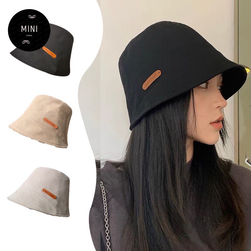 Mũ bucket tai bèo vành cụp gắn tem handmade form Unisex MiniStore68 phong cách Ulzzang