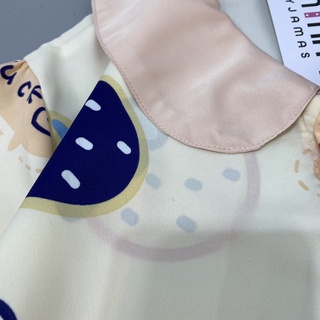 Bộ mặc nhà pijama lụa mango lửng cổ sen mềm mịn, thoáng mát