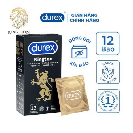 [Mua bao cao su] Hộp 12 Bao cao su Durex size nhỏ vừa vặn 49mm