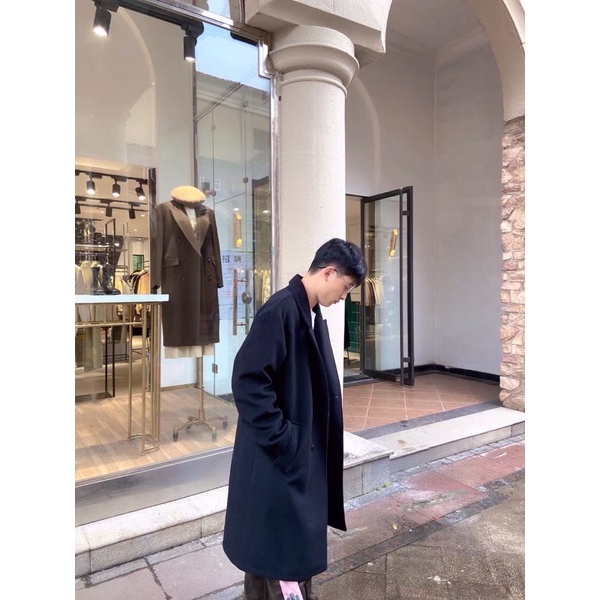 Áo dạ nam dáng dài Hàn Quốc chất đẹp dày mịn