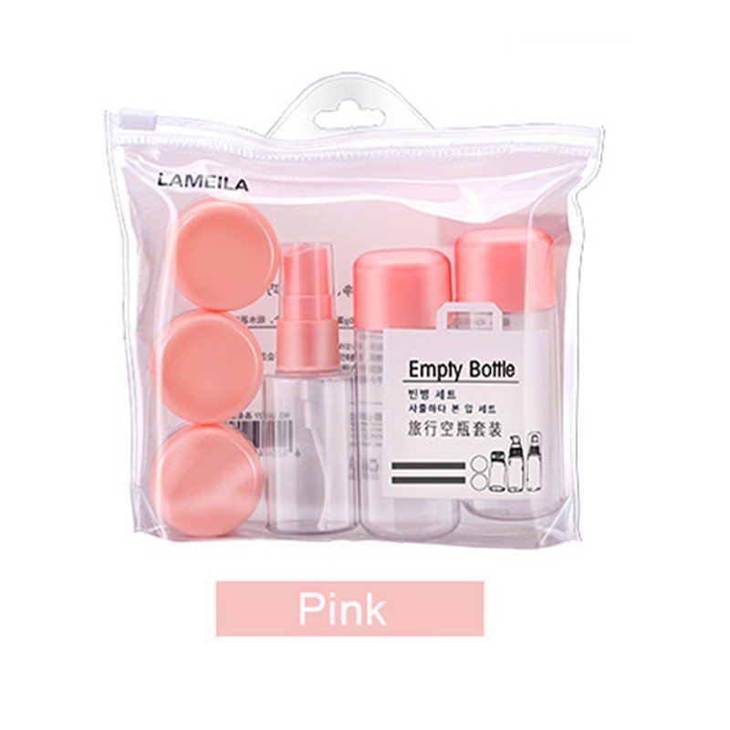 Bộ Lọ Chiết Mỹ Phẩm Du Lịch Tiện Lợi 5 Món/ 4 Món/ 3 Món - Có Túi Zip/ Hộp Nhựa