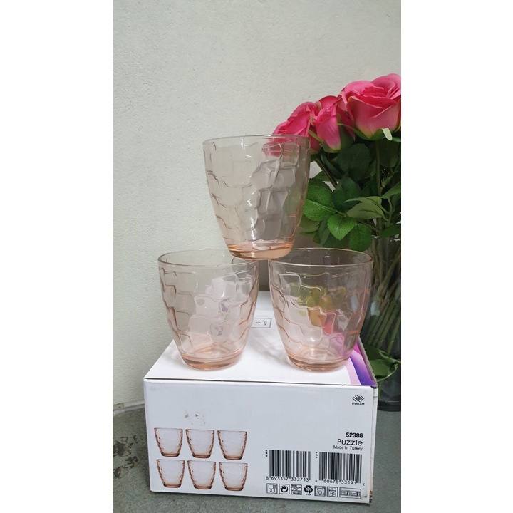 Bộ ly thủy tinh màu xanh lá cây, màu hồng / Bộ cốc thủy tinh màu xanh lá cây, màu hồng BP