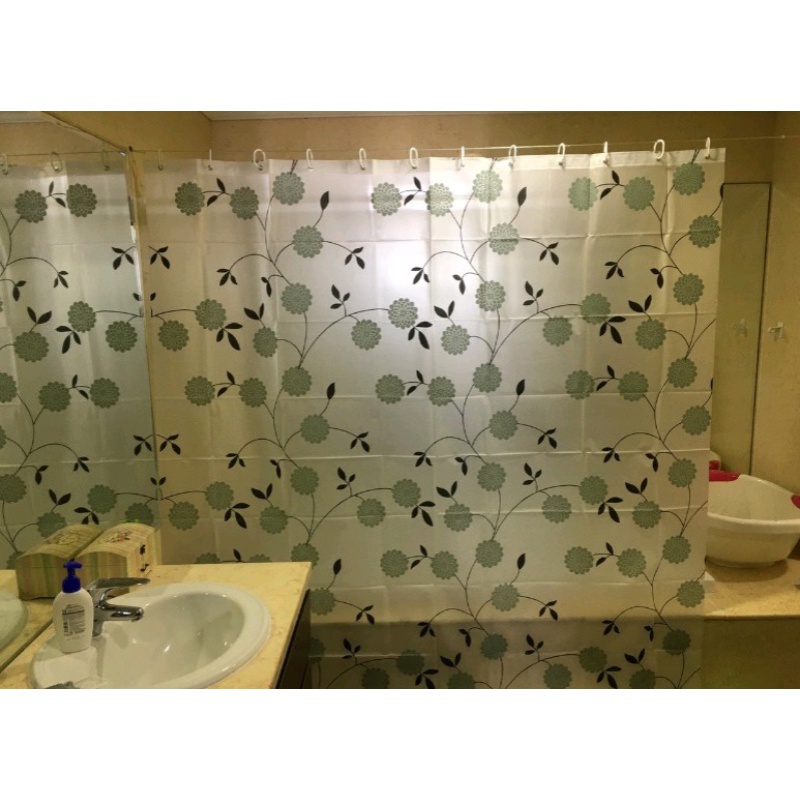 Rèm phòng tắm có kèm móc nhựa rèm chống nước 180cm x 180cm