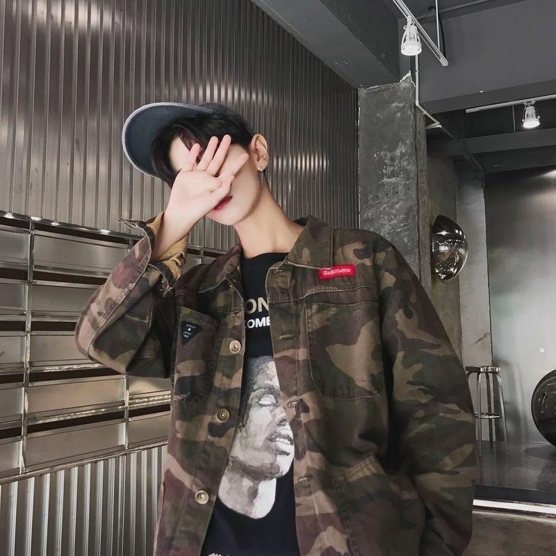 Áo khoác denim họa tiết rằn ri cá tính cho nam