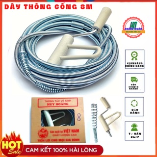 Thông cống lò xo,Dây thông cống đa năng 8m,Huy Hoàng chất lượng cao.