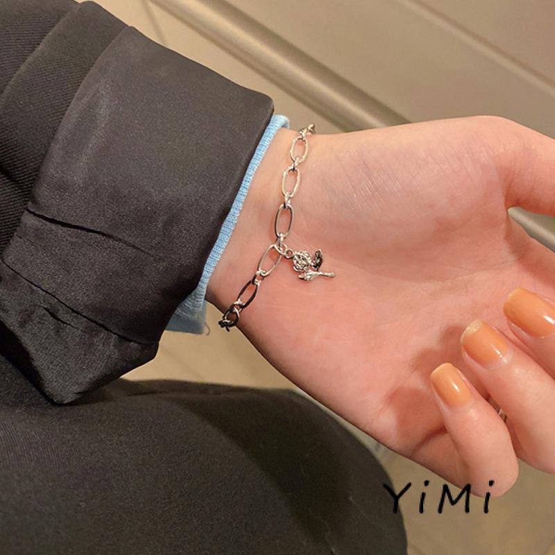 [mo] Vòng Đeo Tay Thiết Kế Đơn Giản Hình Hoa Hồng Nhỏ Cá Tính Cá Tính