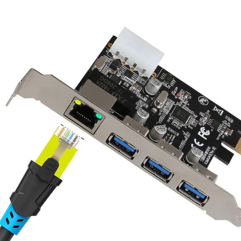 Card Mở Rộng PCI-E Sang USB 3.0 4 Cổng (4 USB3.0 + 1 RJ45 Thẻ